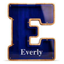 Load image into Gallery viewer, SummiDate Wooden Letter Piggy Bank
