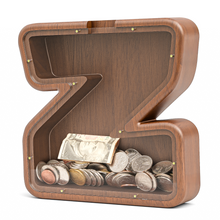 Load image into Gallery viewer, Summidate Wooden Letter Piggy Personalized Cute Initial Money Banks

