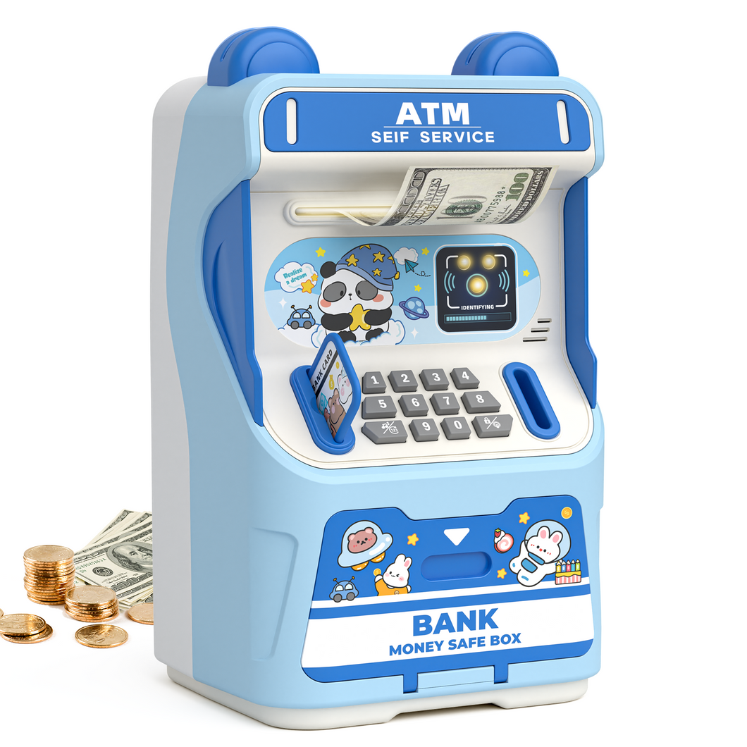 Summidate ATM Piggy Bank, ATM Money Saving Box with Music Function for Kids