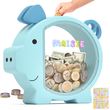 Load image into Gallery viewer, Wooden Piggy Bank for Kids

