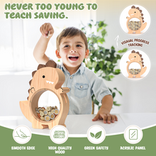 Load image into Gallery viewer, Summidate Wooden Dinosaur Piggy Bank for Kids Tyrannosaurus
