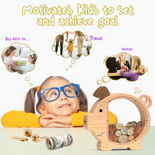 Load image into Gallery viewer, Wooden Piggy Bank for Kids
