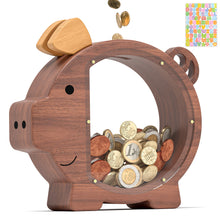 Load image into Gallery viewer, Wooden Piggy Bank for Kids
