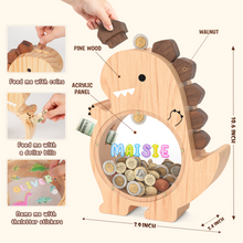 Load image into Gallery viewer, Summidate Wooden Dinosaur Piggy Bank for Kids Tyrannosaurus
