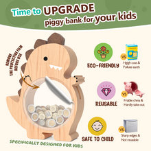 Load image into Gallery viewer, Summidate Wooden Dinosaur Piggy Bank for Kids Tyrannosaurus

