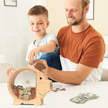 Load image into Gallery viewer, Wooden Piggy Bank for Kids

