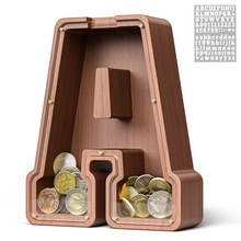 Load image into Gallery viewer, Summidate Wooden Letter Piggy Bank| 1.6&#39;&#39; Extra Thick Piggy Bank
