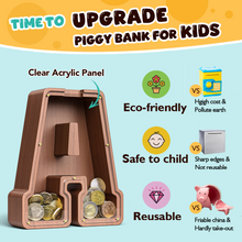 Load image into Gallery viewer, Summidate Wooden Letter Piggy Bank| 1.6&#39;&#39; Extra Thick Piggy Bank
