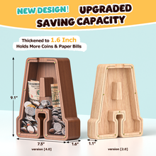 Load image into Gallery viewer, Summidate Wooden Letter Piggy Bank| 1.6&#39;&#39; Extra Thick Piggy Bank

