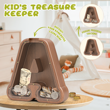 Load image into Gallery viewer, Summidate Wooden Letter Piggy Personalized Cute Initial Money Banks
