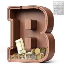 Load image into Gallery viewer, Summidate Wooden Letter Piggy Bank| 1.6&#39;&#39; Extra Thick Piggy Bank

