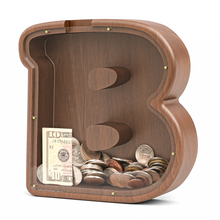 Load image into Gallery viewer, Summidate Wooden Letter Piggy Personalized Cute Initial Money Banks
