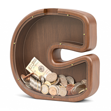 Load image into Gallery viewer, Summidate Wooden Letter Piggy Personalized Cute Initial Money Banks
