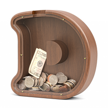 Load image into Gallery viewer, Summidate Wooden Letter Piggy Personalized Cute Initial Money Banks
