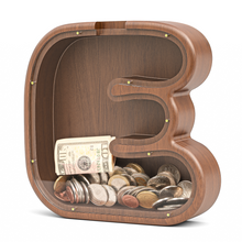 Load image into Gallery viewer, Summidate Wooden Letter Piggy Personalized Cute Initial Money Banks

