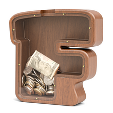 Load image into Gallery viewer, Summidate Wooden Letter Piggy Personalized Cute Initial Money Banks
