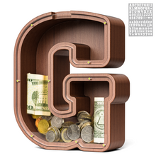 Load image into Gallery viewer, Summidate Wooden Letter Piggy Bank| 1.6&#39;&#39; Extra Thick Piggy Bank
