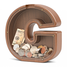 Load image into Gallery viewer, Summidate Wooden Letter Piggy Personalized Cute Initial Money Banks
