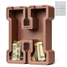 Load image into Gallery viewer, Summidate Wooden Letter Piggy Bank| 1.6&#39;&#39; Extra Thick Piggy Bank
