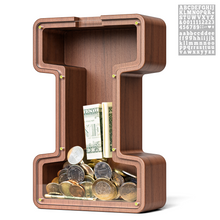 Load image into Gallery viewer, Summidate Wooden Letter Piggy Bank| 1.6&#39;&#39; Extra Thick Piggy Bank
