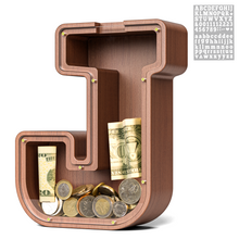 Load image into Gallery viewer, Summidate Wooden Letter Piggy Bank| 1.6&#39;&#39; Extra Thick Piggy Bank
