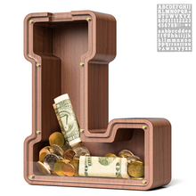 Load image into Gallery viewer, Summidate Wooden Letter Piggy Bank| 1.6&#39;&#39; Extra Thick Piggy Bank
