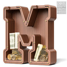 Load image into Gallery viewer, Summidate Wooden Letter Piggy Bank| 1.6&#39;&#39; Extra Thick Piggy Bank
