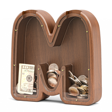 Load image into Gallery viewer, Summidate Wooden Letter Piggy Personalized Cute Initial Money Banks
