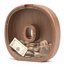 Load image into Gallery viewer, Summidate Wooden Letter Piggy Personalized Cute Initial Money Banks
