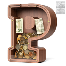 Load image into Gallery viewer, Summidate Wooden Letter Piggy Bank| 1.6&#39;&#39; Extra Thick Piggy Bank
