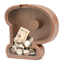Load image into Gallery viewer, Summidate Wooden Letter Piggy Personalized Cute Initial Money Banks
