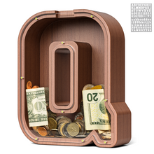 Load image into Gallery viewer, Summidate Wooden Letter Piggy Bank| 1.6&#39;&#39; Extra Thick Piggy Bank
