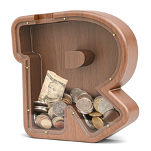 Load image into Gallery viewer, Summidate Wooden Letter Piggy Personalized Cute Initial Money Banks
