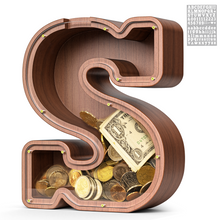 Load image into Gallery viewer, Summidate Wooden Letter Piggy Bank| 1.6&#39;&#39; Extra Thick Piggy Bank
