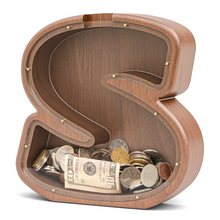 Load image into Gallery viewer, Summidate Wooden Letter Piggy Personalized Cute Initial Money Banks
