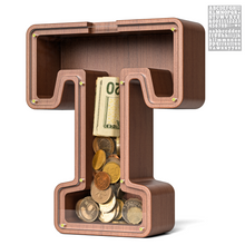 Load image into Gallery viewer, Summidate Wooden Letter Piggy Bank| 1.6&#39;&#39; Extra Thick Piggy Bank
