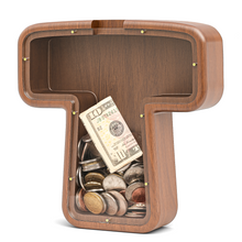 Load image into Gallery viewer, Summidate Wooden Letter Piggy Personalized Cute Initial Money Banks
