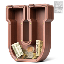 Load image into Gallery viewer, Summidate Wooden Letter Piggy Bank| 1.6&#39;&#39; Extra Thick Piggy Bank
