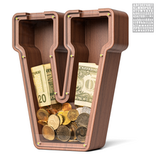 Load image into Gallery viewer, Summidate Wooden Letter Piggy Bank| 1.6&#39;&#39; Extra Thick Piggy Bank
