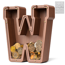 Load image into Gallery viewer, Summidate Wooden Letter Piggy Bank| 1.6&#39;&#39; Extra Thick Piggy Bank
