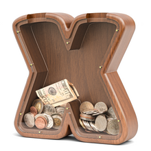Load image into Gallery viewer, Summidate Wooden Letter Piggy Personalized Cute Initial Money Banks
