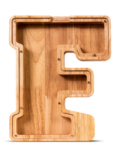 Load image into Gallery viewer, SummiDate Wooden Letter Piggy Bank
