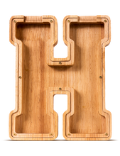Load image into Gallery viewer, SummiDate Wooden Letter Piggy Bank
