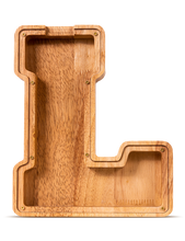 Load image into Gallery viewer, SummiDate Wooden Letter Piggy Bank
