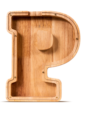 Load image into Gallery viewer, SummiDate Wooden Letter Piggy Bank
