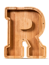 Load image into Gallery viewer, SummiDate Wooden Letter Piggy Bank
