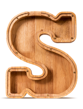 Load image into Gallery viewer, SummiDate Wooden Letter Piggy Bank
