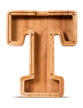 Load image into Gallery viewer, SummiDate Wooden Letter Piggy Bank
