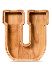 Load image into Gallery viewer, SummiDate Wooden Letter Piggy Bank
