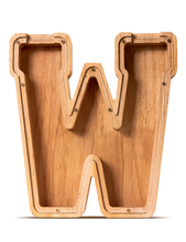 Load image into Gallery viewer, SummiDate Wooden Letter Piggy Bank
